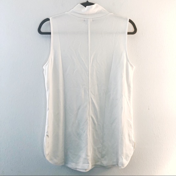 Ann Taylor Shell Cream Mock Turtleneck Sleeveless Top Sz M BNWT Off White Tank - Picture 10 of 12